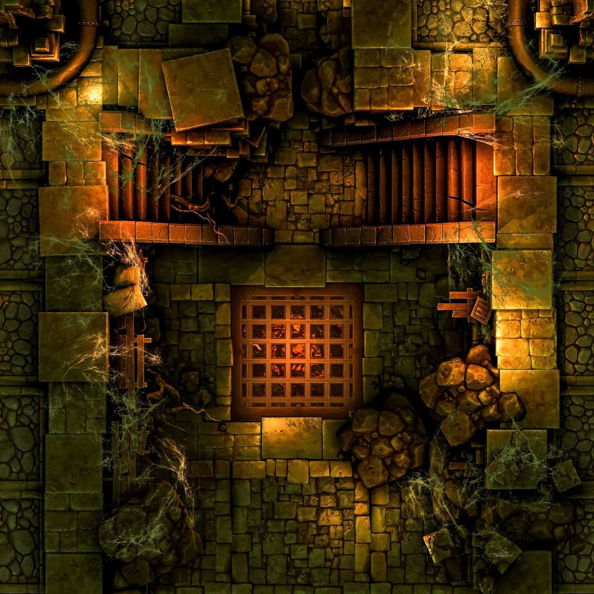 Stonework dungeon battlemap
