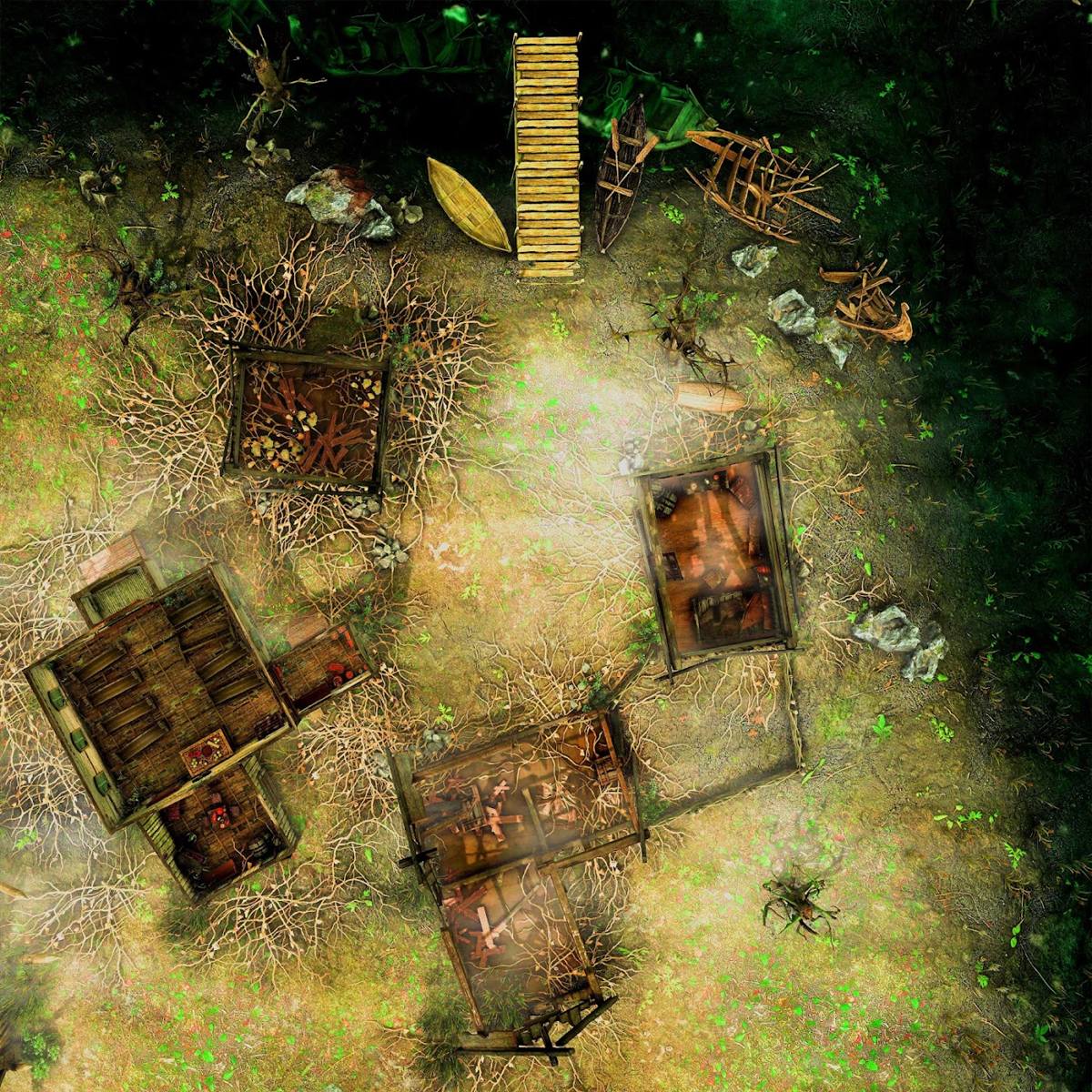 Swamp settlement battlemap